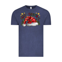 Vintage Denim merry Christmas santa Vintage Tee - CowhideDigitalArt