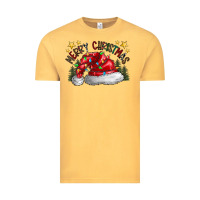 Vintage Mustard merry Christmas santa Vintage Tee - CowhideDigitalArt
