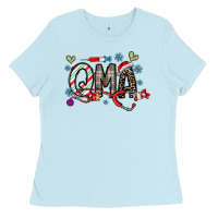 Baby Blue christmas nurse qma Ladies Tee - CowhideDigitalArt