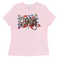 Bubblegum Pink christmas nurse qma Ladies Tee - CowhideDigitalArt