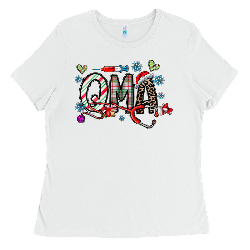 Christmas Nurse Qma Ladies Tee by CowhideDigitalArt | Teevron