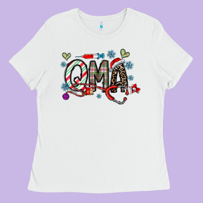 Christmas Nurse Qma Ladies Tee Designed By Cowhidedigitalart