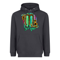 Smoke Scorpio Zodiac Sign Sunflower Leopard Serape Heavyweight Hoodie - RanaPortraitStore