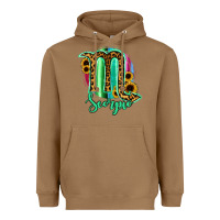 Toasted Coconut Scorpio Zodiac Sign Sunflower Leopard Serape Heavyweight Hoodie - RanaPortraitStore