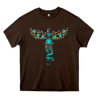 Chocolate Brown turquoise thunderbird Heavy Core Tee - RanaPortraitStore