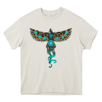 Cream turquoise thunderbird Heavy Core Tee - RanaPortraitStore
