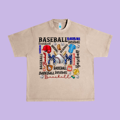 Baseball Mom Urban Heavy Tee Designed By Cowhidedigitalart