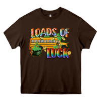 Chocolate Brown Loads of luck with school bus St. Patrick's Day Heavy Core Tee - FaDigitalArtStudio