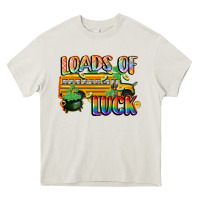Cream Loads of luck with school bus St. Patrick's Day Heavy Core Tee - FaDigitalArtStudio
