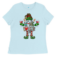 Baby Blue I'm The wine Lover Elf Ladies Tee - CowhideDigitalArt