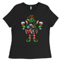 Black I'm The wine Lover Elf Ladies Tee - CowhideDigitalArt