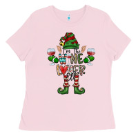 Bubblegum Pink I'm The wine Lover Elf Ladies Tee - CowhideDigitalArt