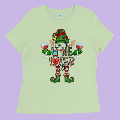 I'm The Wine Lover Elf Ladies Tee Designed By Cowhidedigitalart