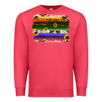 Cardinal serape sunflowers leopard cowhide background Premium Sweatshirt - RanaPortraitStore