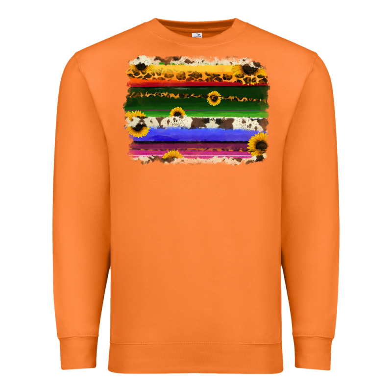 Serape Sunflowers Leopard Cowhide Background Premium Sweatshirt by RanaPortraitStore | Teevron