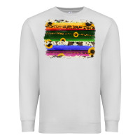 Dove Grey serape sunflowers leopard cowhide background Premium Sweatshirt - RanaPortraitStore
