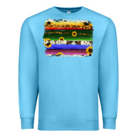 Ocean Blue serape sunflowers leopard cowhide background Premium Sweatshirt - RanaPortraitStore