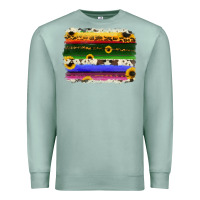 Seafoam serape sunflowers leopard cowhide background Premium Sweatshirt - RanaPortraitStore