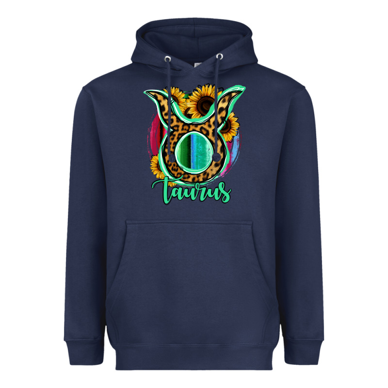 Taurus Zodiac Sign Sunflower Leopard Serape Heavyweight Hoodie by RanaPortraitStore | Teevron