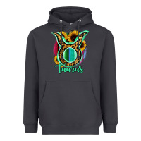 Smoke Taurus Zodiac Sign Sunflower Leopard Serape Heavyweight Hoodie - RanaPortraitStore