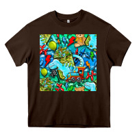 Chocolate Brown boy child coffee cup and teddy bear with thunderbolts and camouflage s Heavy Core Tee - BundleAndBundleShop