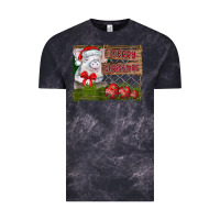 Cloud Black merry Christmas pig Vintage Tee - CowhideDigitalArt
