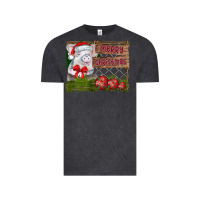 Vintage Black merry Christmas pig Vintage Tee - CowhideDigitalArt