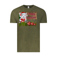 Vintage Olive merry Christmas pig Vintage Tee - CowhideDigitalArt