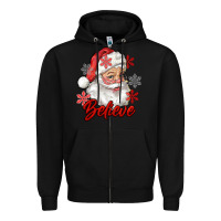 Black santa believe Zipper Hoodie - RanaPortraitStore