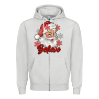 Dove Grey santa believe Zipper Hoodie - RanaPortraitStore