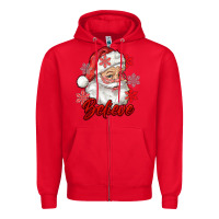 Red santa believe Zipper Hoodie - RanaPortraitStore