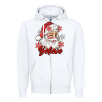 White santa believe Zipper Hoodie - RanaPortraitStore