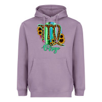 Lavender Virgo Zodiac Sign Sunflower Leopard Serape Heavyweight Hoodie - RanaPortraitStore