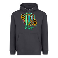 Smoke Virgo Zodiac Sign Sunflower Leopard Serape Heavyweight Hoodie - RanaPortraitStore