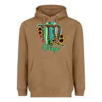 Toasted Coconut Virgo Zodiac Sign Sunflower Leopard Serape Heavyweight Hoodie - RanaPortraitStore