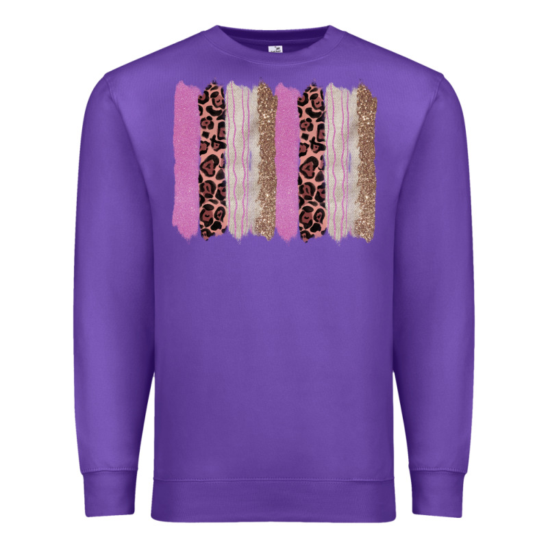 Pink Glitter Leopard Brushstroke Background Premium Sweatshirt by RanaPortraitStore | Teevron