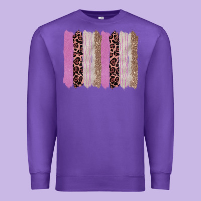 Pink Glitter Leopard Brushstroke Background Premium Sweatshirt Designed By Ranaportraitstore