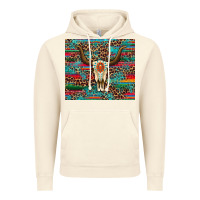 Vintage Artic western serape leopard bull skull turquoise Vintage Hoodie - Artiststas
