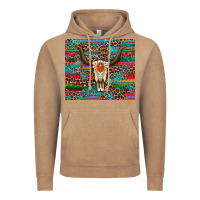 Vintage Coffee western serape leopard bull skull turquoise Vintage Hoodie - Artiststas