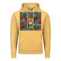 Vintage Mustard western serape leopard bull skull turquoise Vintage Hoodie - Artiststas