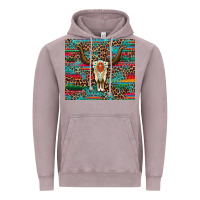 Vintage Zinc western serape leopard bull skull turquoise Vintage Hoodie - Artiststas