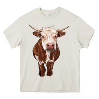 Cream hereford cow Heavy Core Tee - RanaPortraitStore