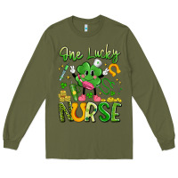 Army Green one lucky nurse Long Sleeve Tee - Artiststas