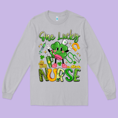 One Lucky Nurse Long Sleeve Tee Designed By Artiststas