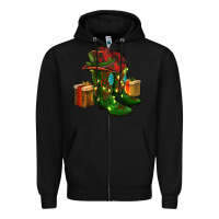 Black cowboy hat with boots christmas Zipper Hoodie - RanaPortraitStore