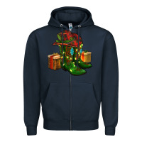Navy cowboy hat with boots christmas Zipper Hoodie - RanaPortraitStore