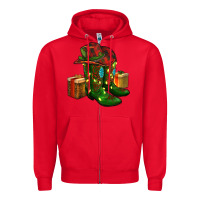 Red cowboy hat with boots christmas Zipper Hoodie - RanaPortraitStore