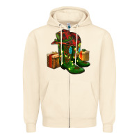 Sandshell cowboy hat with boots christmas Zipper Hoodie - RanaPortraitStore
