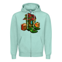 Seafoam cowboy hat with boots christmas Zipper Hoodie - RanaPortraitStore