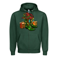 Sports Green cowboy hat with boots christmas Zipper Hoodie - RanaPortraitStore